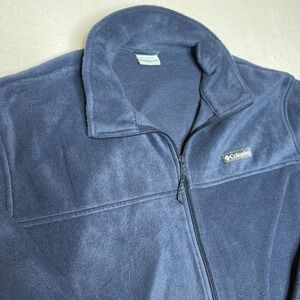 Columbia Fleece Jacket Full Zip Navy Blue Men's XXL EEUC